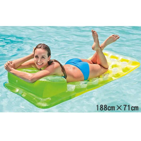 Puppen Aqua inblasbare Wasser Lounge 188*71 cm Wasserluftmattenmatratze Erwachsener Sommer -Schwimmbad Spielzeug 4 Farbkissen Lounge Bett b39008