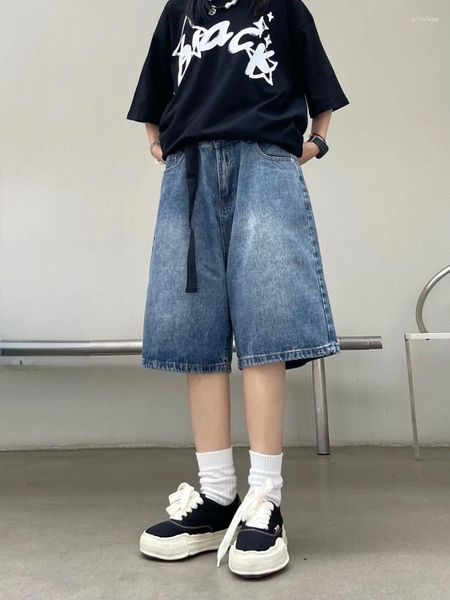 Jeans femminile femminile y2k baggy jorts vintage gamba larga ginocchia di streetwear americano shorts estivo in oversize