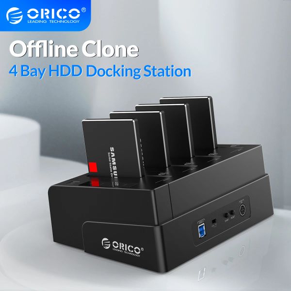 Hubs Orico 2/4 Bay Festplatte Höhlenstation SATA zu USB 3.0 HDD -Dockingstation mit Offline -Klon für 2,5/3,5 Zoll HDD