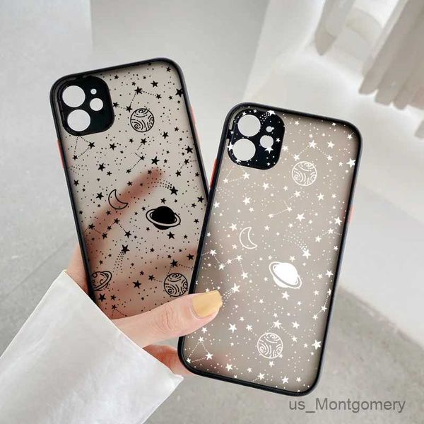 Mobiltelefonhüllen Cartoon Planet Stars Stoßdet Telefonkoffer für 15 11 12 13 14 Pro XR XS max 7 8 plus X SE2020 Clear Clean Cute Rücken Coque