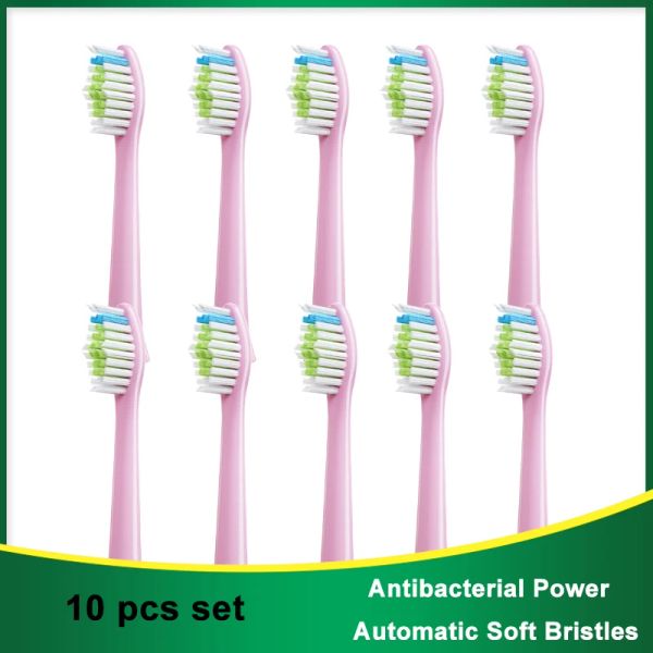 Teste per Roaman G23 Bayer X7 Sostituire 10pcs Sonic Electric Dente Brush Push DuPont Smart Heads Black/Rosa Testa