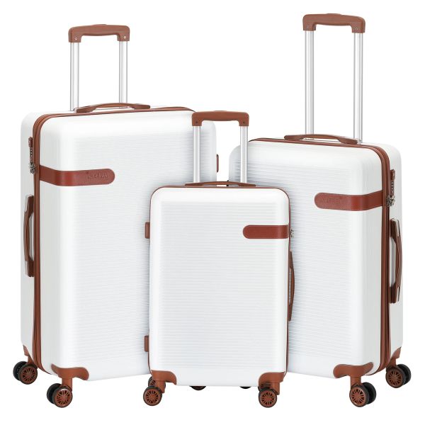 Set 3pcs Luggages retrò set da viaggio per carrello leggero valigia a guscio duro (20/24/28) con ruota di spinner silenziosa