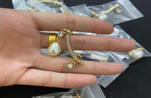 1 pezzi goccia auricolare cristallo hiphop punk perle perle orecchiellini per oro