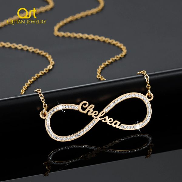 Halsketten Custom Infinity Loop Name Halskette Personalisierte Eiste aus Halskette Edelstahl genannt Halsketten Weihnachtsgeschenk für Frauen