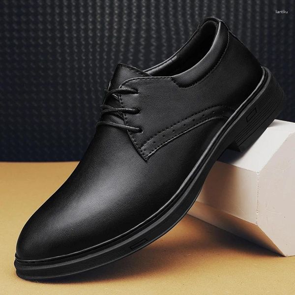 Sapatos casuais Office Business Dress Flats Wedding Fashion Spring Autumn for Man Causel Leather Men Tamanho grande 48