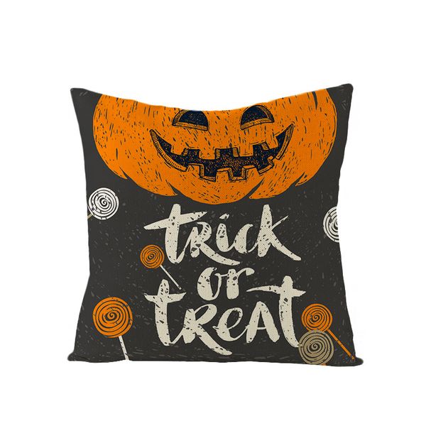 Cuscino di Halloween Copertura cuscino arancione e nero Felice Halloween Linen divano letto DECORAZIONE COPERCHIO COPERCHIO 18 