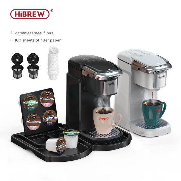 Purificadores Hibrew Filter Coffee Machine Brewer para Kcup Capsule Coffee Ground, fabricante de chá Dispensador de água quente Solteira cafeteira