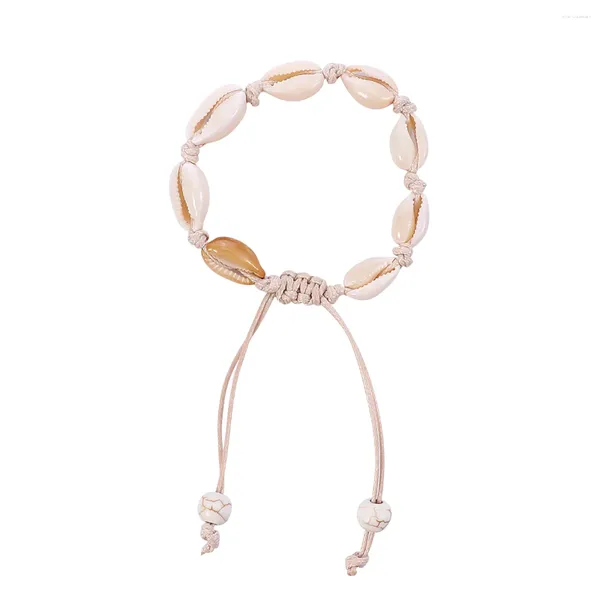 Cadletti Braccialetti in rilievo perline boemiche perle a catena a mano in conchiglia Bangle di spiaggia Miss