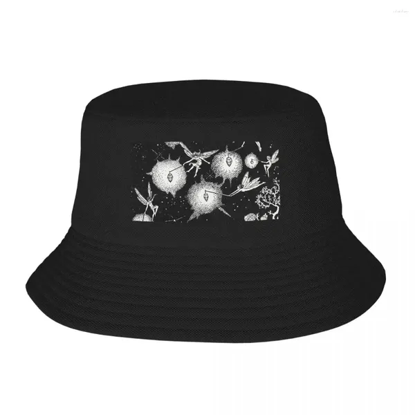 Berets Poetry Pixies Bucket Hat Panama for Kids Bob Hats Fashion Fasherman Summer Beach Unisex Caps