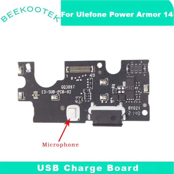 Ulefone Power Armor için Mikrofon Parçaları ile Yeni Orijinal Ulefone Power Armor 14 USB Tahtası Taban Tapa Port Kartı 14 Akıllı Telefon