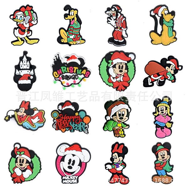 Accantina anime Memorie d'infanzia all'ingrosso Memorie di mouse Christmas Duck Funny Gift Charms Chanms Accessori per scarpe Accessori per scarpe PVC Fibbia morbida in gomma in gomma fascia