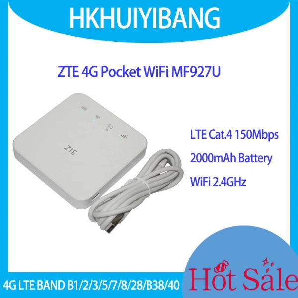 Маршрутизаторы разблокировали ZTE 4G Mobile WiFi Router MF927U 2,4 ГГц 300 Мбит / с 2000 мАч высокой скорости 4G LTE CAT4 150 Мбит / с LTE Modem с SIM -картой.