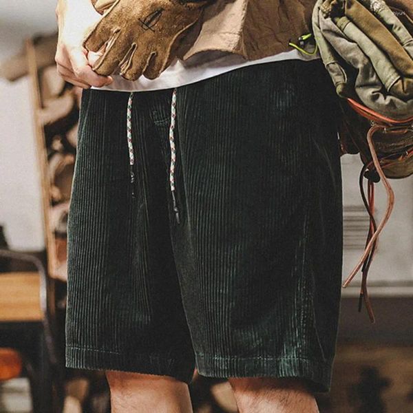 Herren -Shorts Männer stilvoller elastischer Taillencordrand mit Taschen Verstellbarer Kordelzug Casual für den Sommer Festkörper