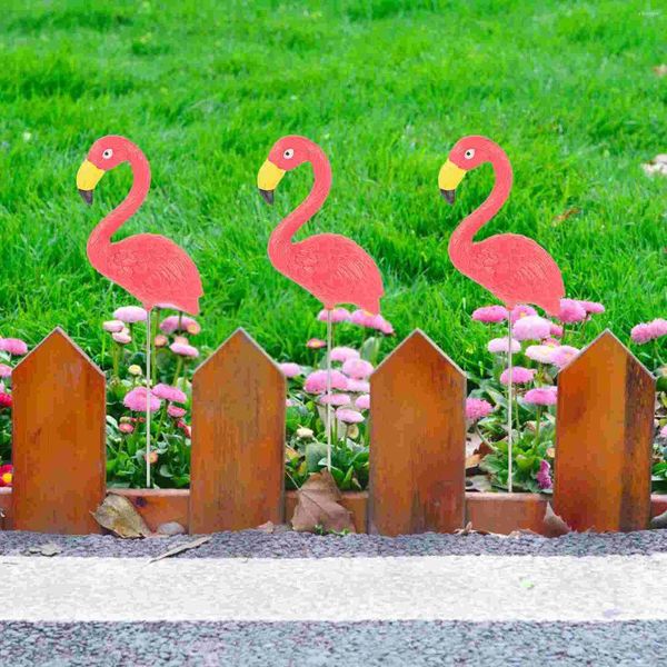 Gartendekorationen simulierte Flamingo -Harz -Ornament Dekor Blumenpot Yard Rasen Eisen innen Pflanzentöpfe