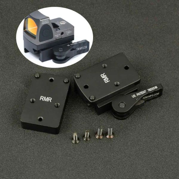 SCOPES TRIJICON RMR Mini Kırmızı Nokta Görüntü Kapsamı Montajı QD Otomatik Kilitli Yükseltme Plakası 20mm Dokumalı Picatinny Rail Tüfek Av için