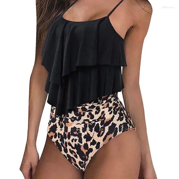 Costumi da bagno femminile da donna costume da bagno bikini sexy set di stampe leopardate set da bagno