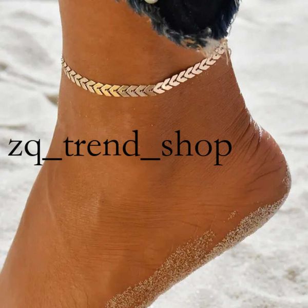 Tornozinhos Fasão Punkle Pankle Bracelets Color de ouro para mulheres Rhinestone Summer Beach On the Leg Acessories Cheville Foot Jewellery 38