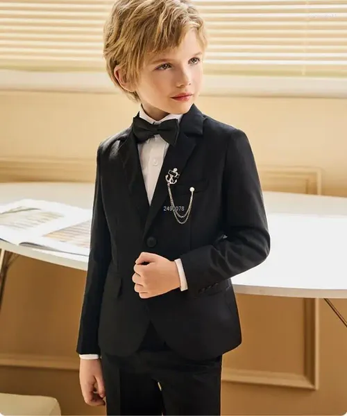 Set di abbigliamento per ragazzi cerimonie di laurea nera pografia tuta scuola formale 007 set per bambini performance da ballo da ballo costume