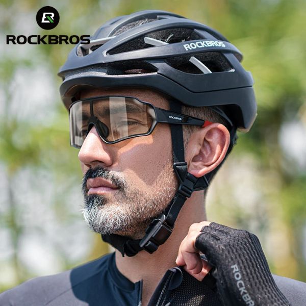 Óculos de sol Rockbros Bicycle Glasses Lens fotocrômica UV400 Sun Protection Bike Sun Glasses