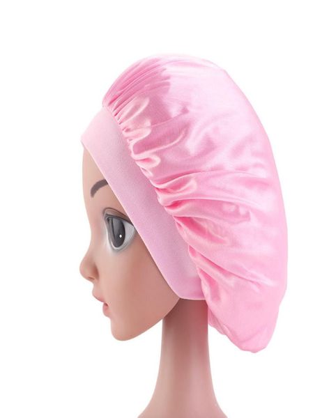 Weiche Satin Schlafmütze Salon Motorhaube für Kinder Jungen Mädchen bequeme Kinder Nacht Schlaf Hat Haarausfall Cap Ladies Turbananzug 385291797