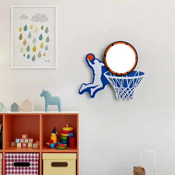 Lampada a muro per bambini camera da letto per bambini semplice comodino da basket creativo moderno da basket creativo