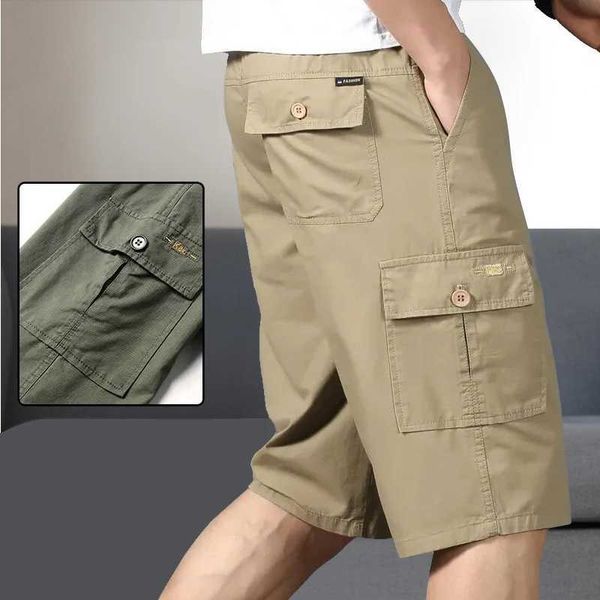 Pantaloni da uomo uomo pantaloncini da carico primaverilo sport estivo indossano uomini pantaloncini bermuda grandi e alti mezze pantaloni sciolti pantaloncini atletici dritti y240422