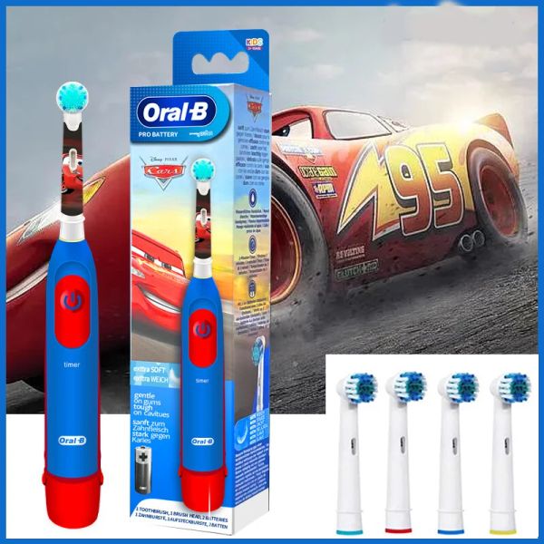 Kafalar Oral B Kid Elektrikli Diş Fırçası Dönüşü Temiz Dişler Yumuşak Fırça Ekstra Hediye Doldurma ile 2 Dakika Zamanlayıcı ile Çocuklar İçin