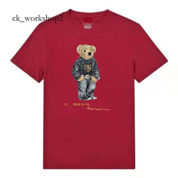 Camicia da polo di ralphe laurene camicia rl ponyball 24ss design originale t-shirt maschile tessuto di cotone puro in cotone liscio morbido orso sciolto rasone laurens polo 657