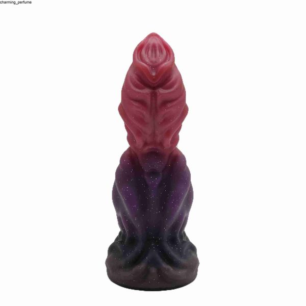 Happy Dog Dildo Neues einzigartiges Design G-Punkt-Dildo mit Sauganal Penis Realistischer Spielzeug Ejakulation Tier Dildo Sex Shop