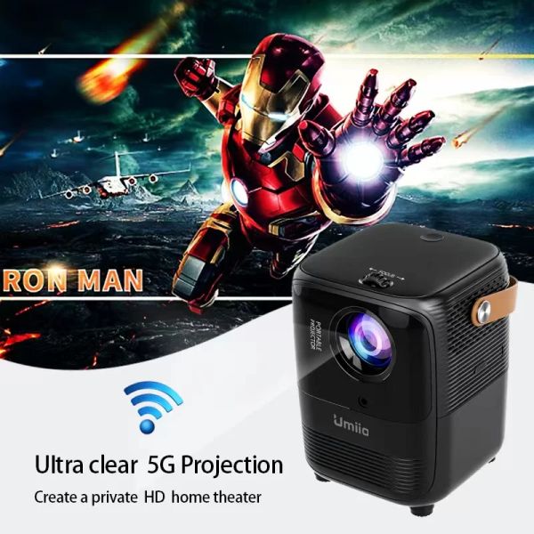 Entrega gratuita do sistema!Projector Smart portátil UMIIO A008 A versão mais recente do Home Theatre LED Proyector Portatil suporta 1080p