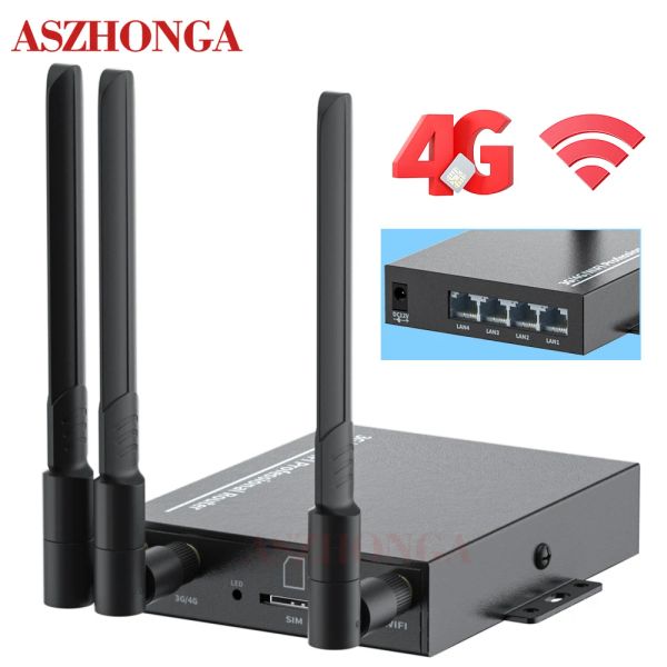 Roteadores desbloqueados 3G 4G WiFi Router com 3pcs 5dbi Antenas 4G Router sem fio da indústria para câmera AHD e câmera de segurança sem fio WiFi