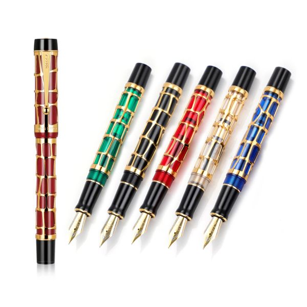 Pens Jinhao Century 100 Fountain Pen Real Electroplating Hollow Out Writing Ink Cane