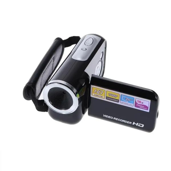 Bravattele mini video dv videocamera portatile da 16 milioni di pixel LED digitale LED Flash Digital Zoom 20 pollici per competizioni sportive (nero)