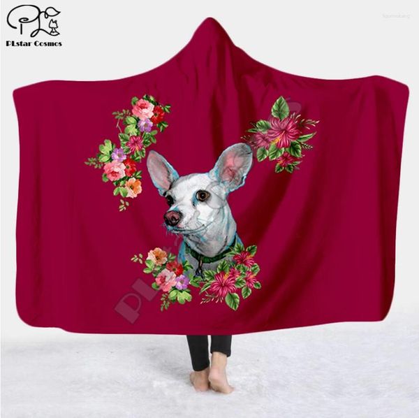 Cobertores Plstar Cosmos Pet Dog Flower Puppy Funny Clanta Capuz Capuz 3D Impressão completa Homens adultos vestíveis Mulheres estilo 1