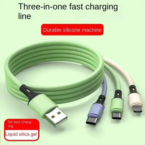 5A 3 in 1 USB Tipo C Filo micro USB cavo di ricarica rapida per iPhone 14 Pro Max Samsung Xiaomi Huawei Poco Mobile Telefono Cord