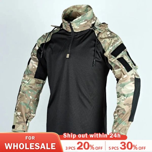 Обувь многоцветная военная боевая футболка армия США армия CP Камуфляж мужчина тактическая рубашка Airsoft Пейнтбол