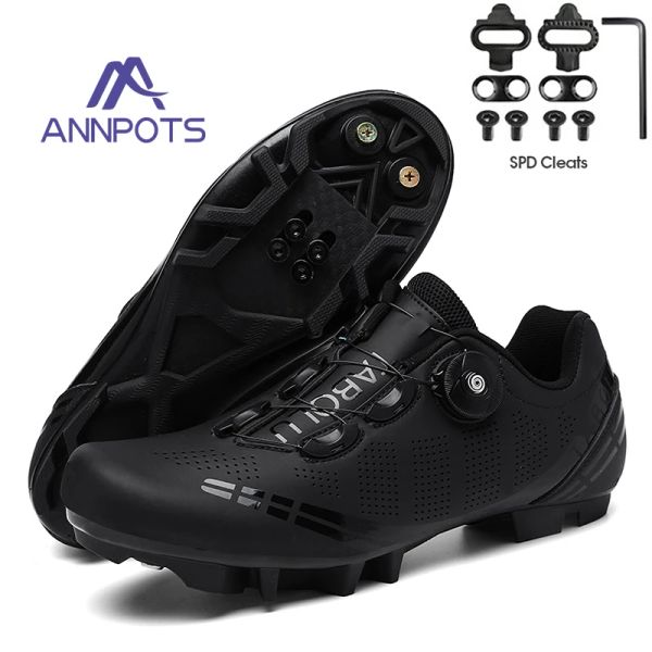 Calzature da uomo sneaker professionista Donne per mountain bike SPD BLEATS MTB Cycle Shoes Bike Bike Velocità Stivalette di sneaker in bicicletta