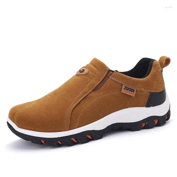 Sapatos casuais homens de qualidade camurça mocassins de couro slip-on slip-on sport esportum calçado de inverno de outono grande tamanho 39-47