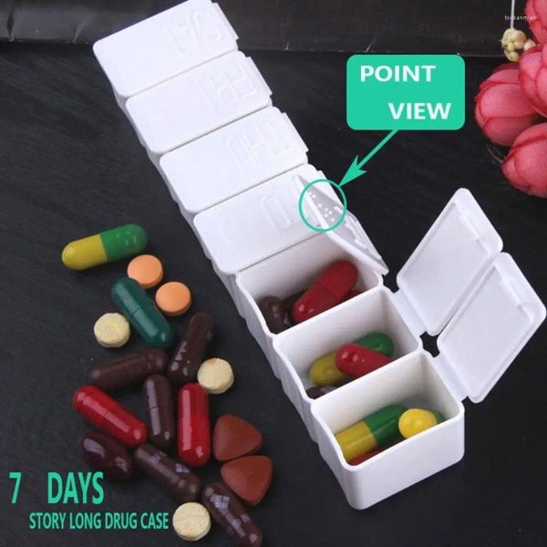 Speicherflaschen Qualität 1 PCs Hülle Medikamenten Organizer Braille Tablet Container 7 Tage Weekly Box