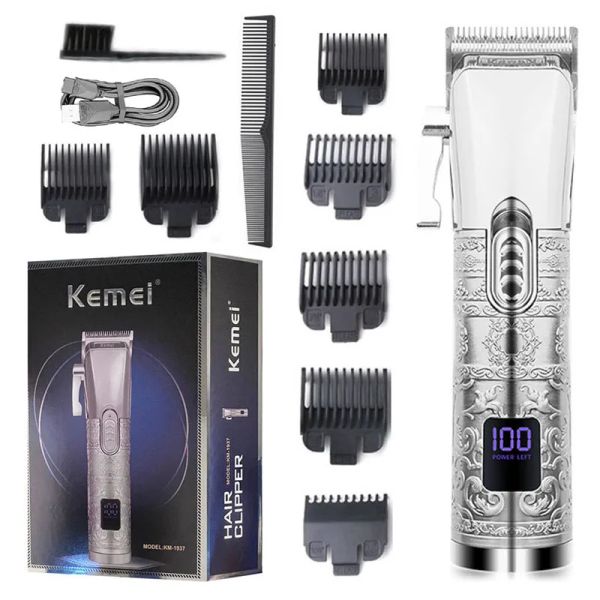 Clippers Kemei PROFESSIONE CAPPOLA PROFESSIONE CAPPIGLIO REGOLABILE MACCHIO DI BARBA ELETTRICA MACCHIO RAPIRALI RICHIARABILE PENA PER ATTRI PER UMENI STRUMENTO POTENTE