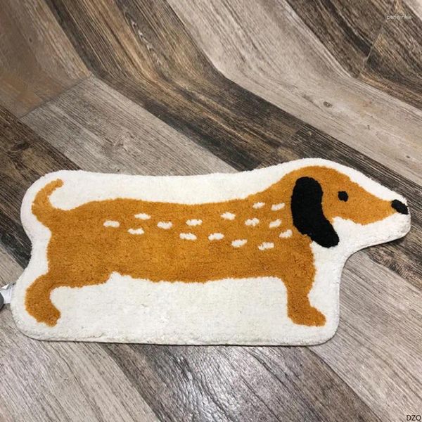Tapetes de banho Cartoon cão de cão de cão -algodão puro carpete macio chenille chenille piso porta tapetes de banheiro tapetes tapete