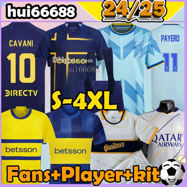 16- 4xl 23/24/25 Bocas Juniors футбольные майки Benedetto Tevez Pavon Abila Maradona Mauro Villa Fernandez Molinas 2024 2025 Версия игрока Men Kids наборы футбольные рубашки