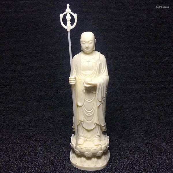 Dekorative Figuren weiße Ksiitigarbha Buddha Skulptur Ornament Harz geschnitztes Figur des Wohnzimmers Feng Shui Statue Geschenk