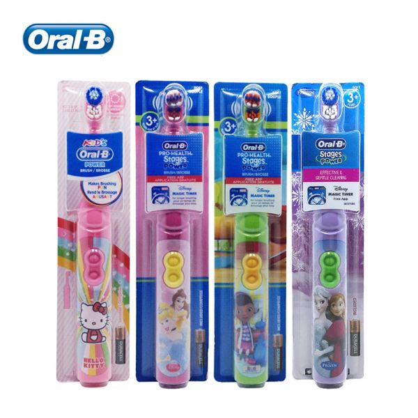 Kafalar Oral B Kids Elektrikli Diş Fırçası Gakat Bakımı Ekstra yumuşak kıllar Rotasyon Temizleme Dişleri AA Çocuklar için Publowed 3+