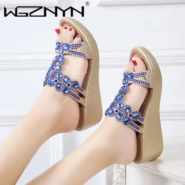 Pantofole Summer Woman Pompes Women Ethnic Sandals Caspette floreali Scarpe Ladies Party High Platform Femmina Femmina femmina