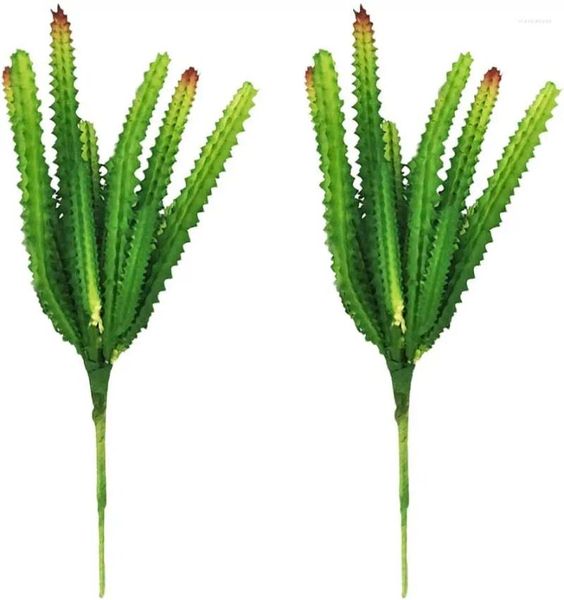 Dekorative Blumen 2pcs künstliche Sukkulentenpflanzen Landschaftsbau Simulation Kaktus gefälschte Grün -Hausdekoration Imitation Mini Cacti Stiele