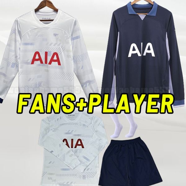 Manga longa New Kane Son 23 24 Jerseys de futebol Kulusevski Richarlison Perisic Pedro Porro 2023 2024 Danjuma Romero Futebol Kit Spurs