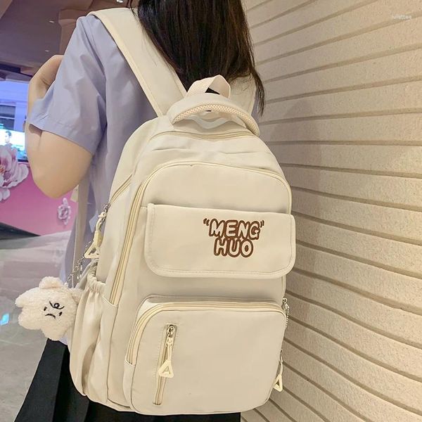 Backpack Women Women Pink School Bag Girl Livro de viagens Moda Ladies Kawai College Laptop Cool Feminino Student