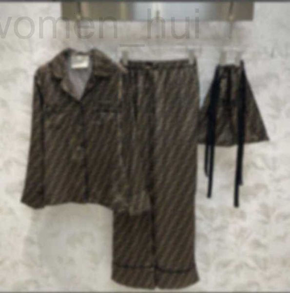 Pantaloni da donna a due pezzi designer designer marchio doppio di pigiama ff per donne lettere di stampa completa indossare casual e confortevole set di abbigliamento per la casa f6