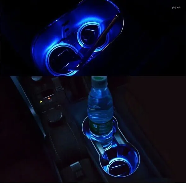 Kits de arte na unha 2 pcs solar luzes LEDs de carro de copo de carro drinques acessórios azuis